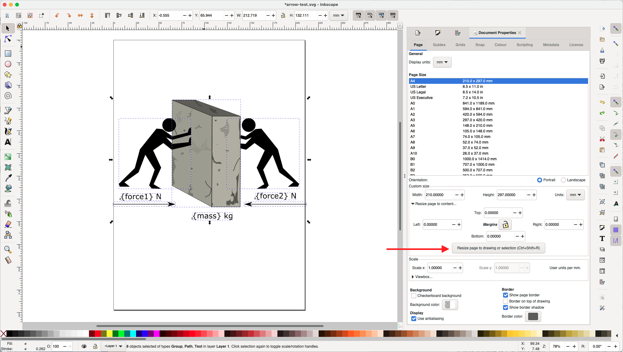 An image showing a screenshot of the Inkscape application with a diagram selected in the centre.